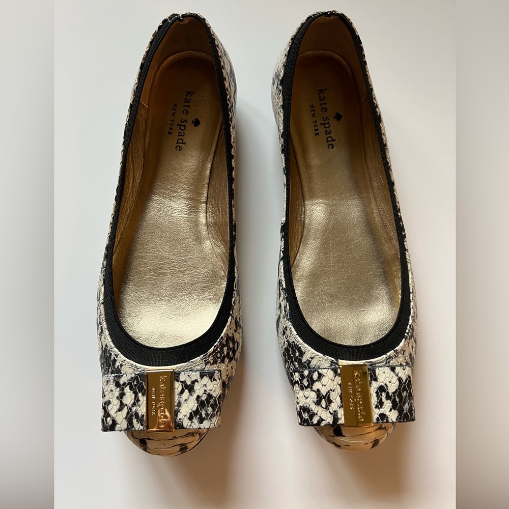 Kate Spade New York Gold Bow Flats